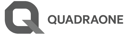 Logo of Quadraone with a stylized letter 'Q' on a white background